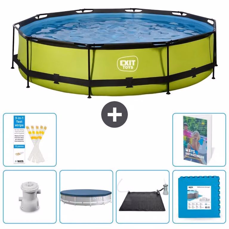 Piscina gonfiabile rettangolare - 360x76 cm - Set da 5 pezzi - Modello S273