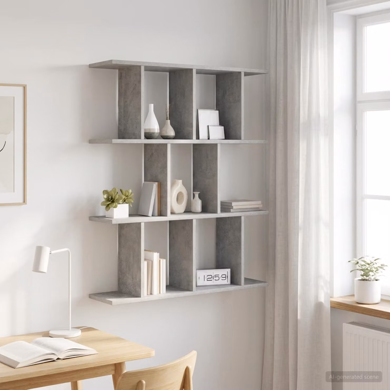 Scaffale da parete moderno vidaXL Grigio, L: 80 cm, P: 20 cm, H: 96 cm