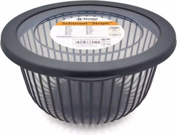 Ciotola con coperchio ermetico con design a strisce - Antracite 1000 ml