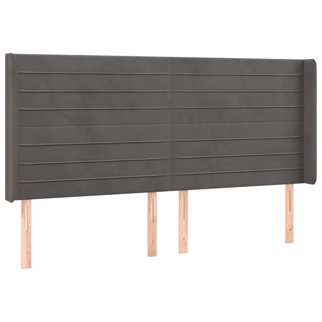 Testiera con Orecchie Design Mania in Velluto Grigio Scuro L: 183 cm, P: 16 cm, H: 118/128 cm – 2