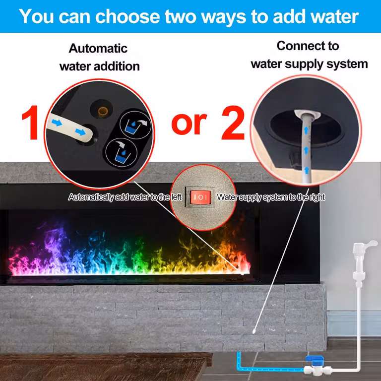 Camino a atomizzazione - Camino a idrocombustione - Riscaldatore d'ambiente - Camino a LED - Camino da incasso - Riempimento automatico dell'acqua