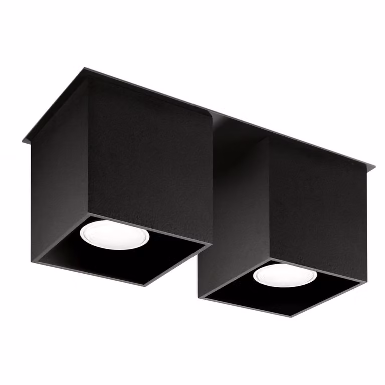 Lampada a soffitto QUAD 2 nero 2xGU10 10W alluminio 12x11x26cm Sollux Lighting