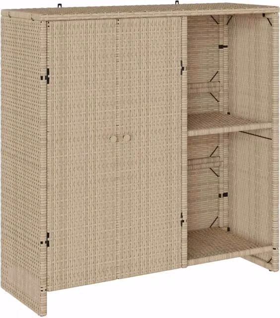 Armadio moderno con scaffale in rattan e MDF beige DESIGN IN L/P/H: 100 x 36 x 102 cm CFW5906129