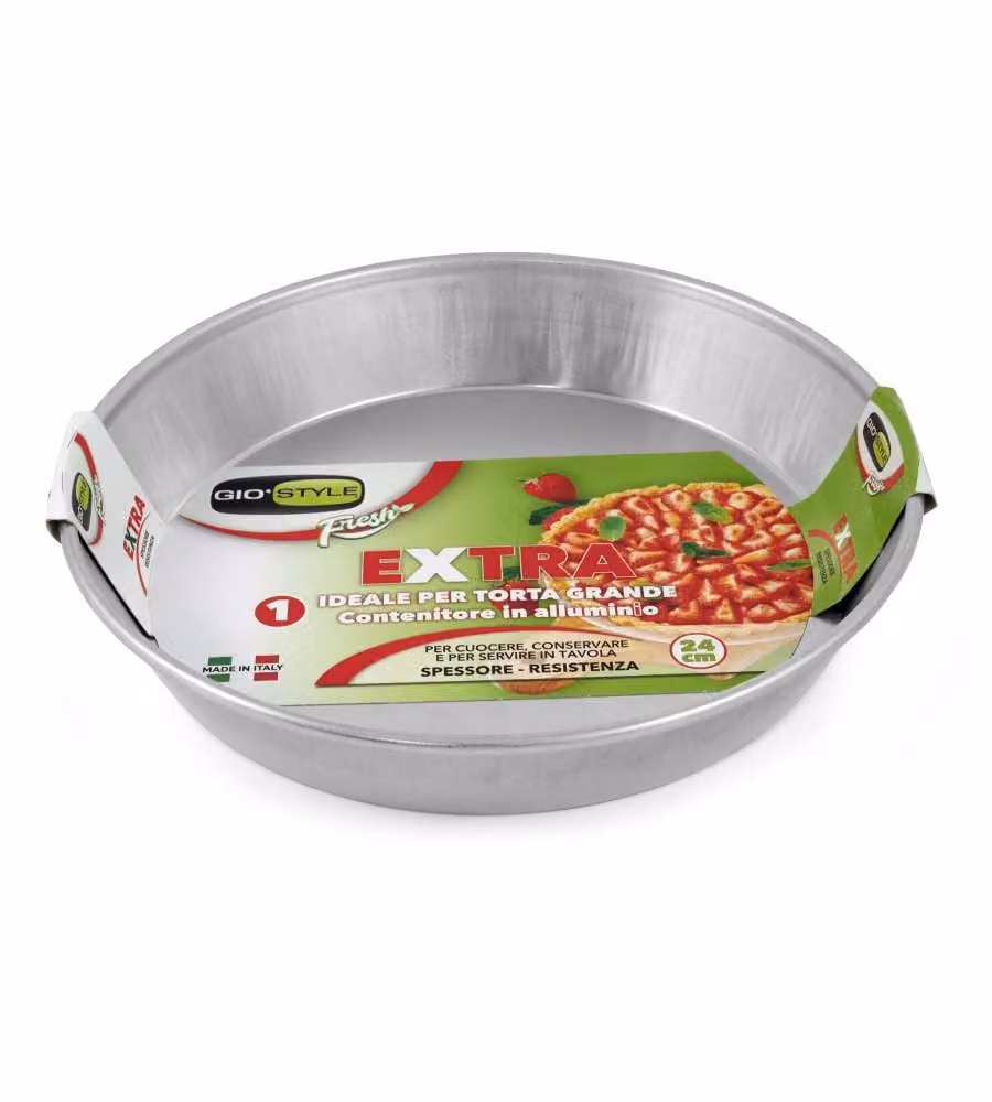 Giostyle Teglia Rotonda in Alluminio - 24 cm - Confezione da 3
