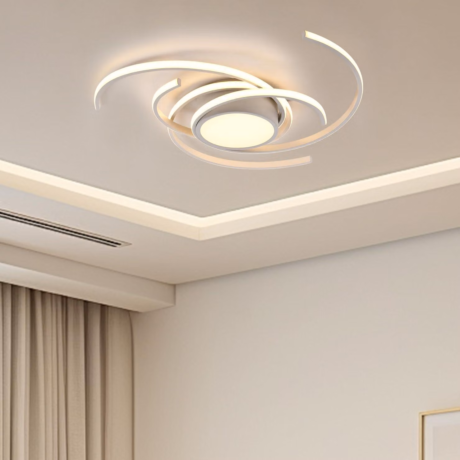 LQWELL Lampada da soffitto a LED, 40W 3000K, lampada moderna per cucina e camera da letto in alluminio, ideale per soggiorno, camera da letto e ufficio, 750*750*100 mm