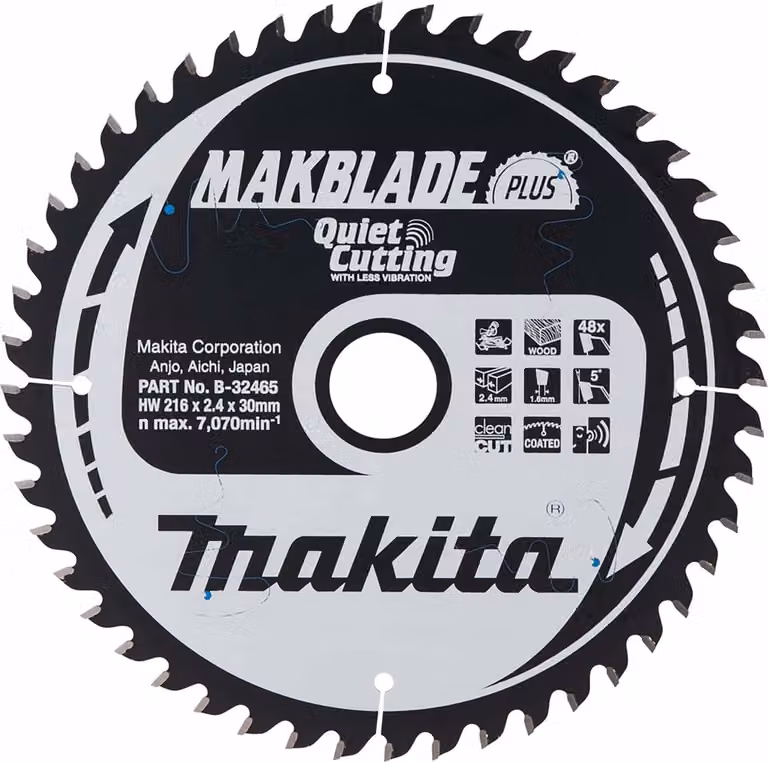 Lama circolare Makita, MAKBLADE PLUS 216 x 30 mm - 48 denti - legno