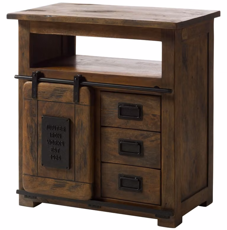 MASSIVMOEBEL24 | Kommode Mango 80x45x85 braun lackiert RAILWAY #410