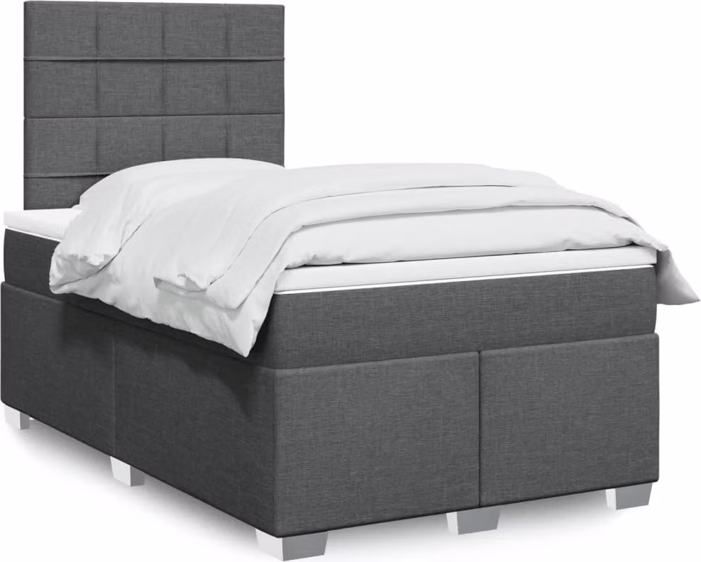 Maison Exclusive - Letto boxspring con materasso grigio scuro 120x190 cm Tessuto