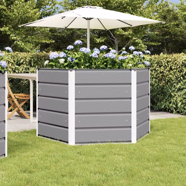 Fioriera vidaXL in acciaio grigio per giardino ornamentale o erbe aromatiche L/P/H: 129 x 129 x 75 cm