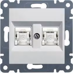 Presa computer doppia RJ45 cat.6 UTP, bianca WL2160 Lumina Hager