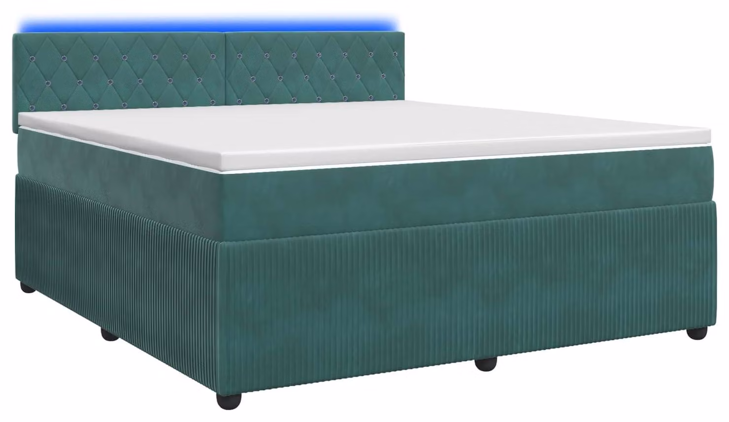 Letto a molle con materasso verde scuro 140 x 190 cm in velluto
