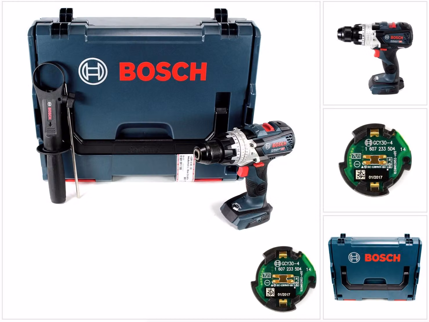 Trapano avvitatore a percussione a batteria Bosch GSB 18V-85 C 18 V 85 Nm 1/2" brushless + modulo di connettività + L-Boxx ( 06019G0302 ) - senza batteria, senza caricabatterie