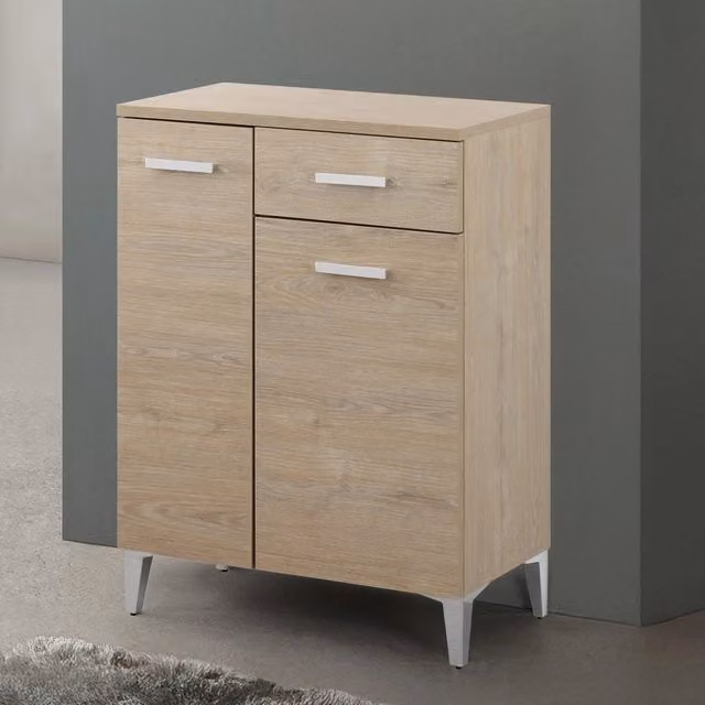 Base multiuso Desya in rovere dolomite con 2 ante e cassetto, L: 60 cm, P: 34 cm, H: 83,5 cm