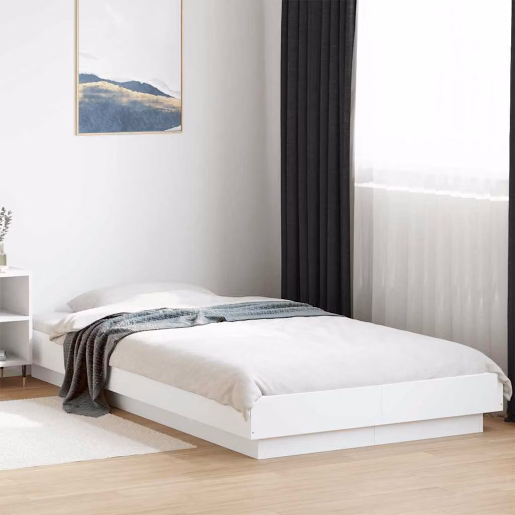 Giroletto vidaXL Bianco in Legno con Listelli Fissi L/P: 100 x 200 cm