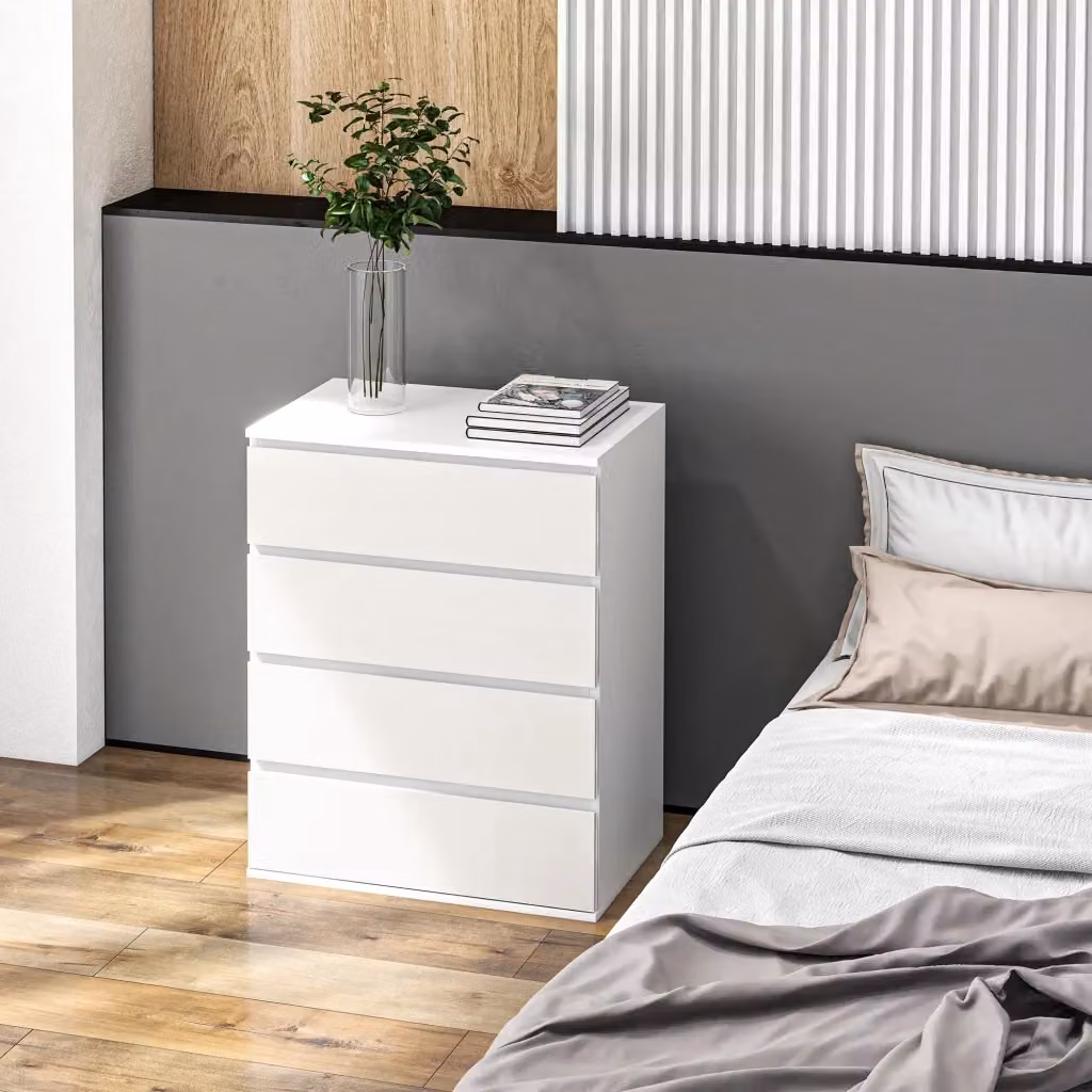 Cassettiera moderna GIORDANOSHOP in MDF bianco opaco L/P/H: 60 x 40 x 80 cm – 2