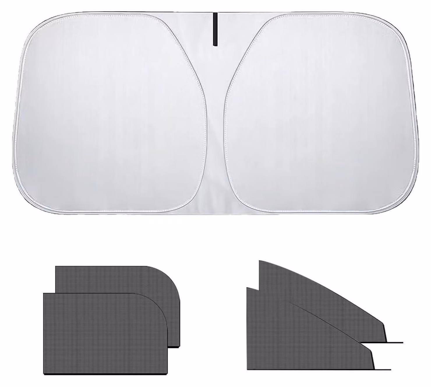 Parasole per auto, parabrezza, 145x80 cm, pieghevole + 4 zanzariere per finestrini laterali