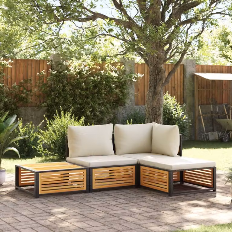 Maison Exclusive - Set di 4 divani da giardino con cuscini in legno massello di acacia