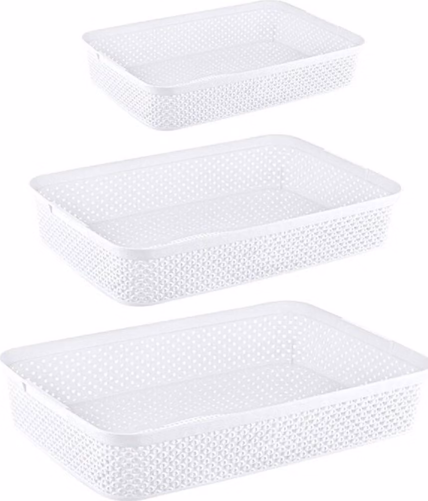 Set di cestini organizzatori 3 pezzi (S, M, L) - Pratiche soluzioni di stoccaggio per ogni casa Bianco