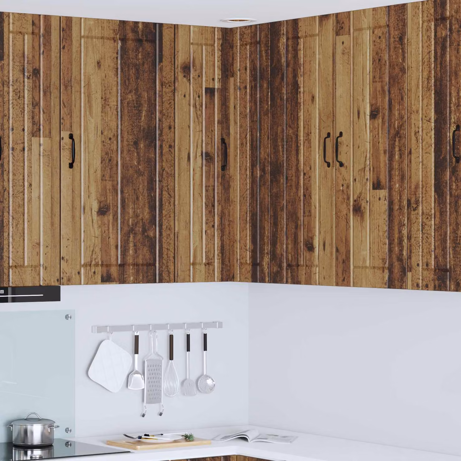 Mobile angolare da parete LUCCA vidaXL in legno color marrone L/P/H: 57 x 57 x 100 cm