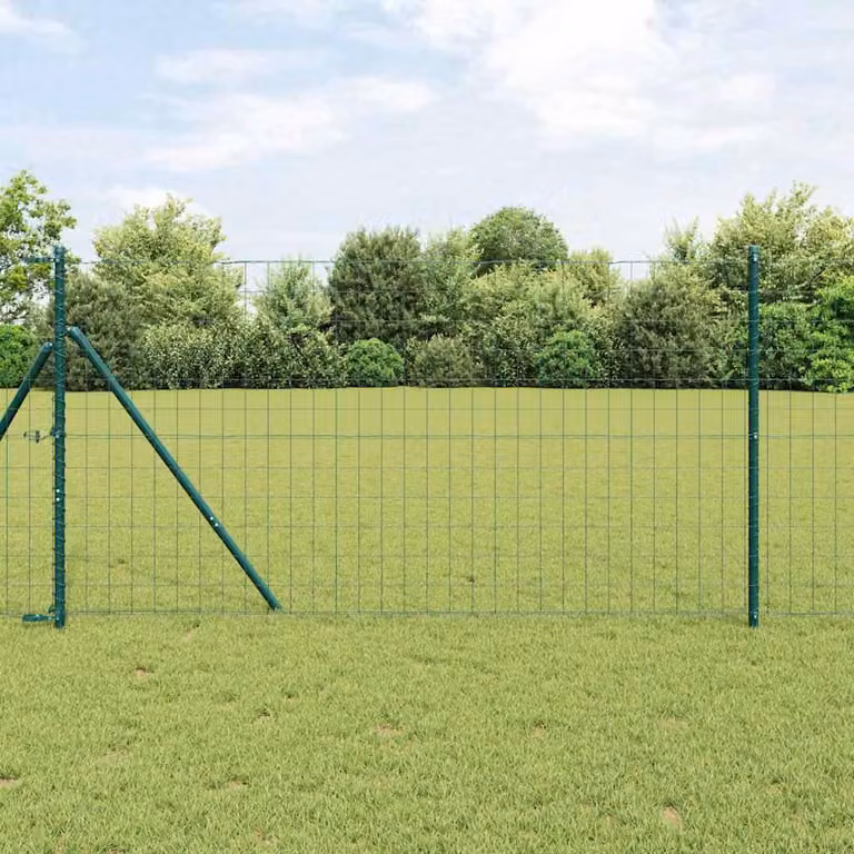 Maison Exclusive - Recinzione con pali. Verde 1 x 25 m Acciaio