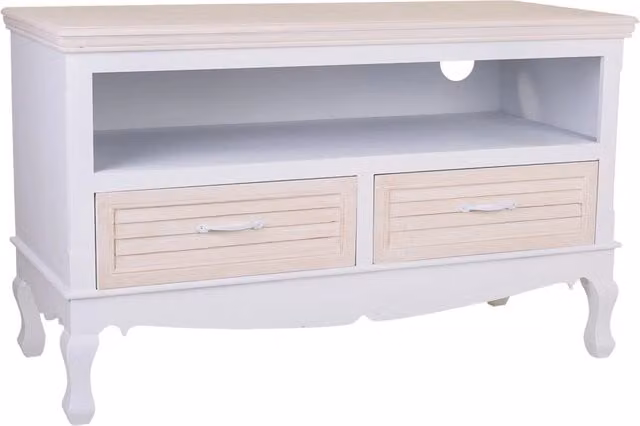 Mobile base WANDERLUST DECO in legno bianco e beige con vani porta media L: 100 cm, P: 42 cm, H: 61 cm