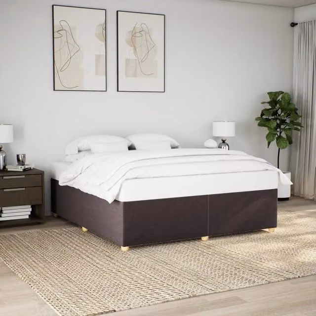 Giroletto vidaXL senza materasso in tessuto marrone scuro L: 180 cm, P: 200 cm