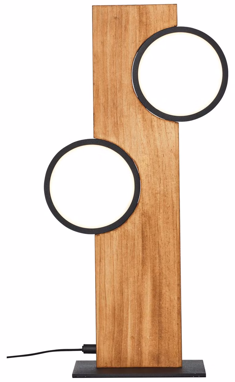 Brilliant Lampe Cheesy Lampada da tavolo LED 40cm nero opaco/legno metallo marrone 12 W LED integrato