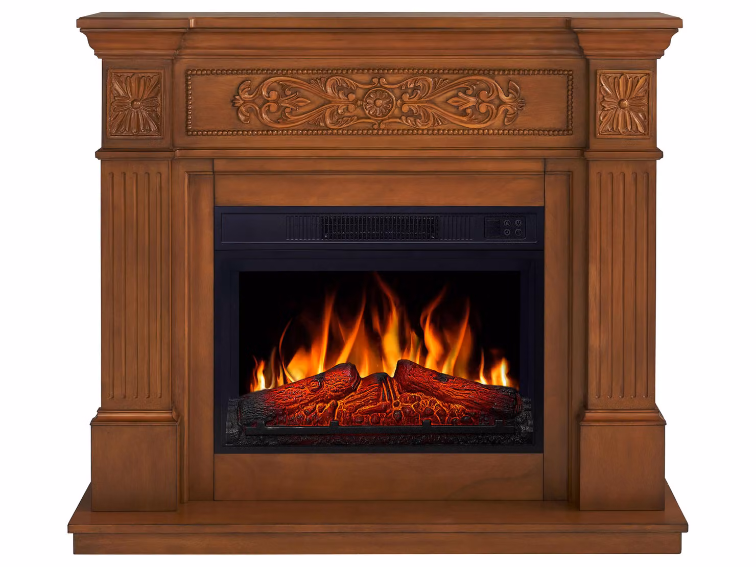 Caminetto elettrico ArtiFlame Toscana AF23S in rovere - da appoggio, fiamma a LED, potenza termica 1,8 kW, fino a 30 m², con effetto sonoro