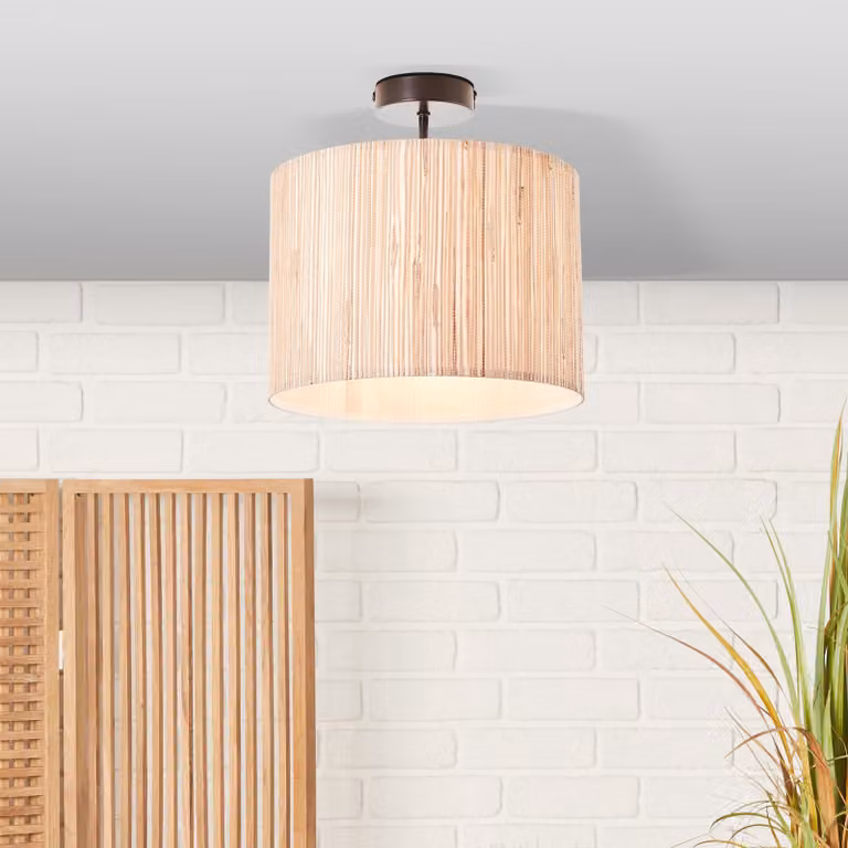 Lampada da soffitto con paralume in seagrass, Ø 30 cm, dimmerabile, E27, max. 52W