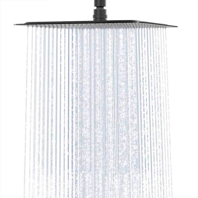 Rainsworth 30x30 cm doccia a pioggia in acciaio inox, soffione con ugelli anticalcare, tecnologia a iniezione d'aria soffione doccia a pioggia, nero