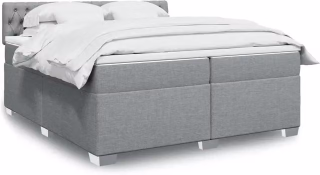 Letto Ibrido vidaXL con Materasso Grigio Chiaro e Struttura in Legno di Pino L/P: 200 x 200 cm