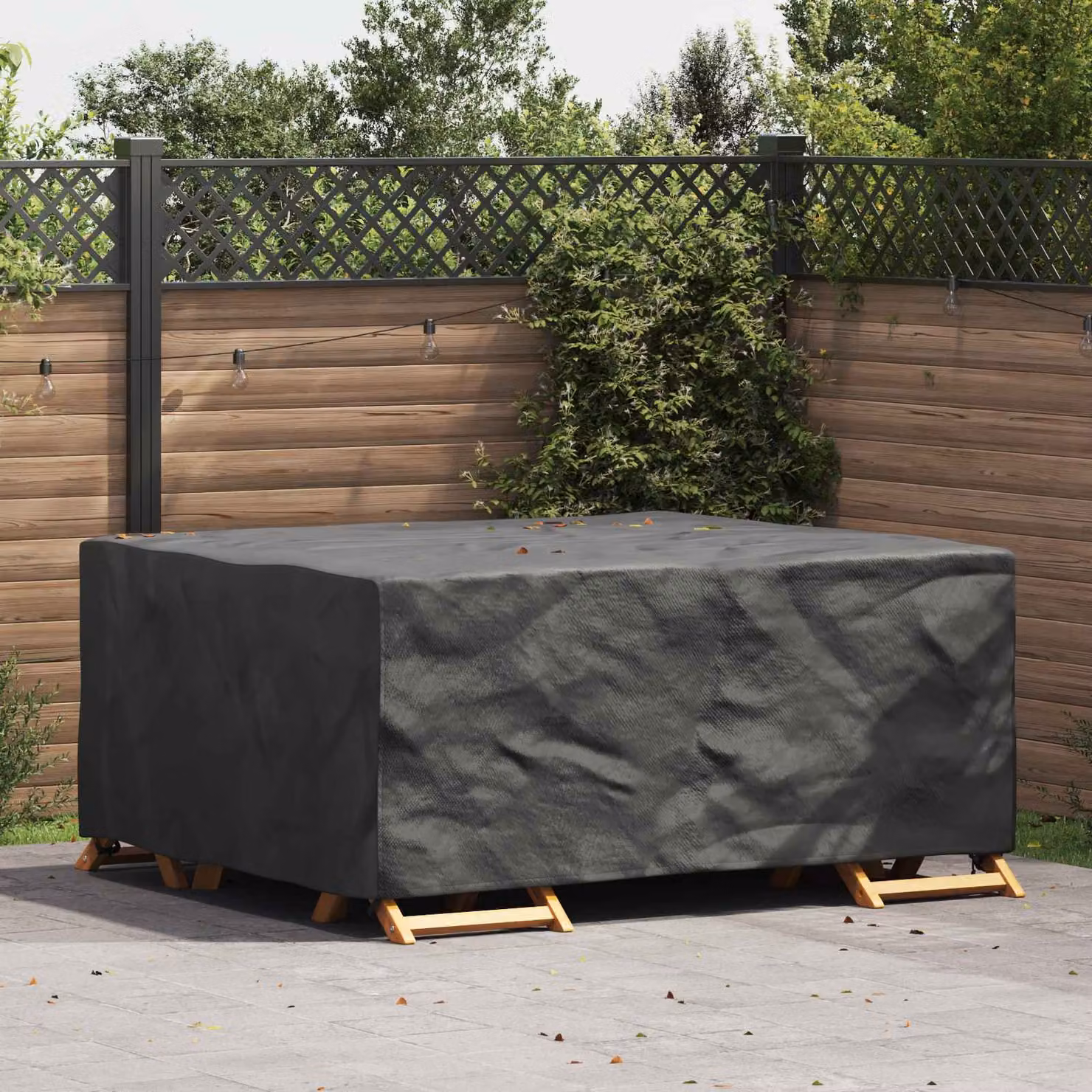 Copertura per mobili vidaXL impermeabile, colore nero, L 200 cm x P 160 cm x H 70 cm