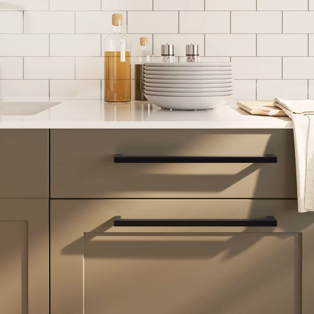 Set di 20 maniglie per mobili a barra vidaXL in acciaio inox nero opaco