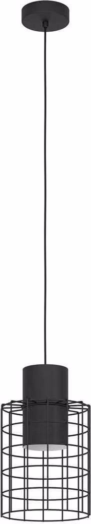 Lampada a sospensione a 1 luce HxØ 110x20 cm cilindro nero esterno nero interno bianco