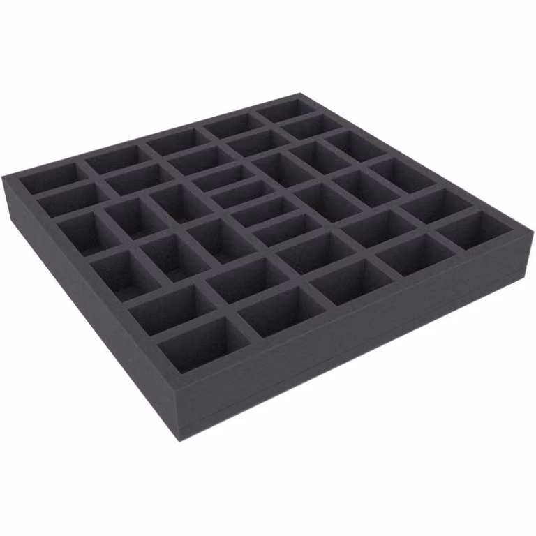 Inserto in schiuma 285x285x40 mm per giochi da tavolo con 36 scomparti