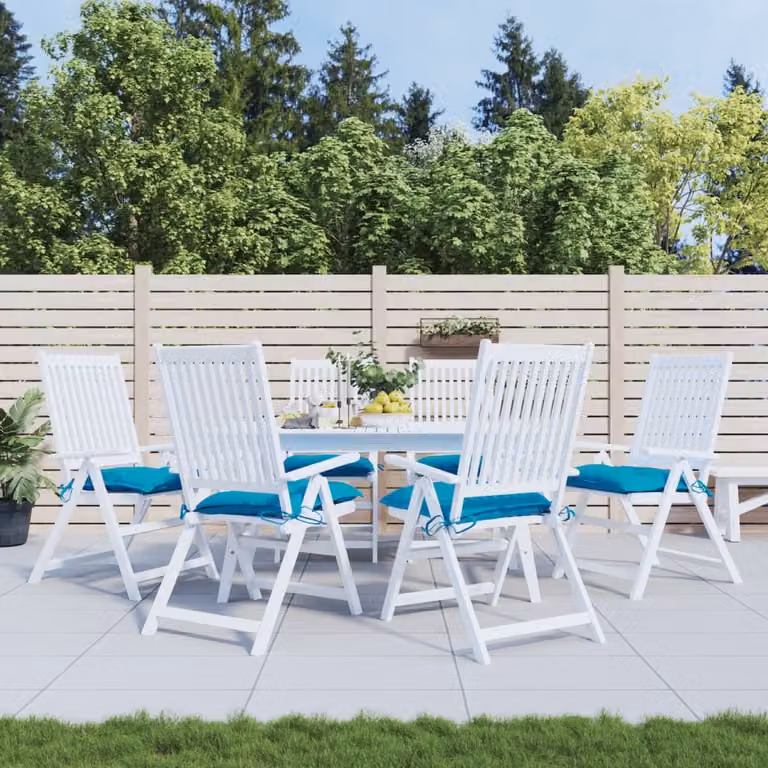 Set di 6 cuscini per sedia vidaXL azzurri in tessuto Oxford traspirante e idrorepellente, L 40 cm x P 40 cm x H 7 cm