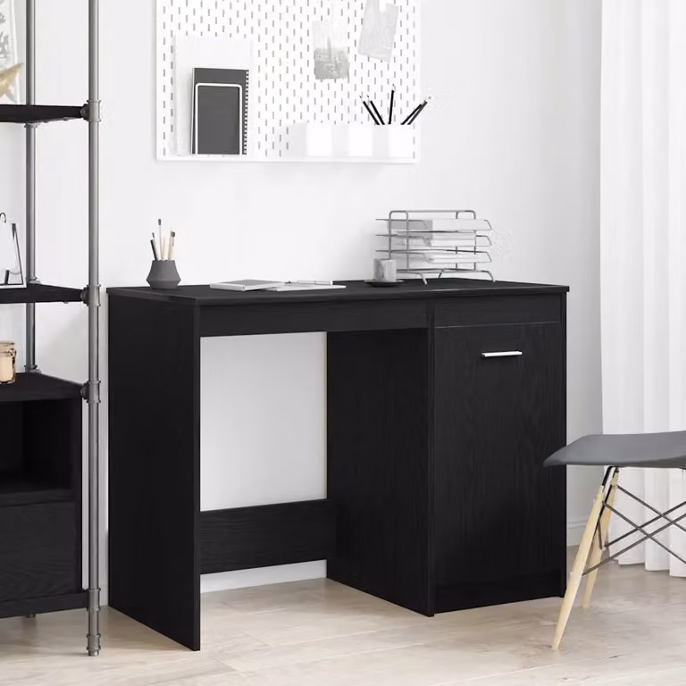 Scrivania da ufficio vidaXL in legno MDF nero L: 100 cm, P: 50 cm, H: 76 cm