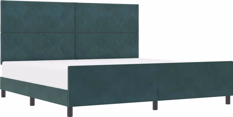 Letto a molle con testata verde scuro 200 x 200 cm in velluto
