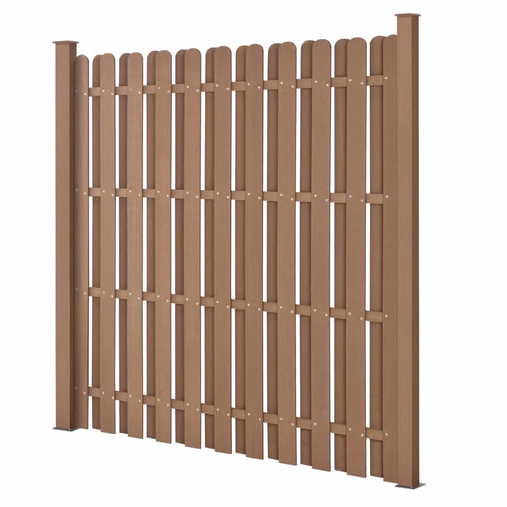 Recinzione in WPC per Giardino NEU.HOLZ Marrone, Staccionata a Doppia Faccia, L: 932 cm, H: 185 cm – 2