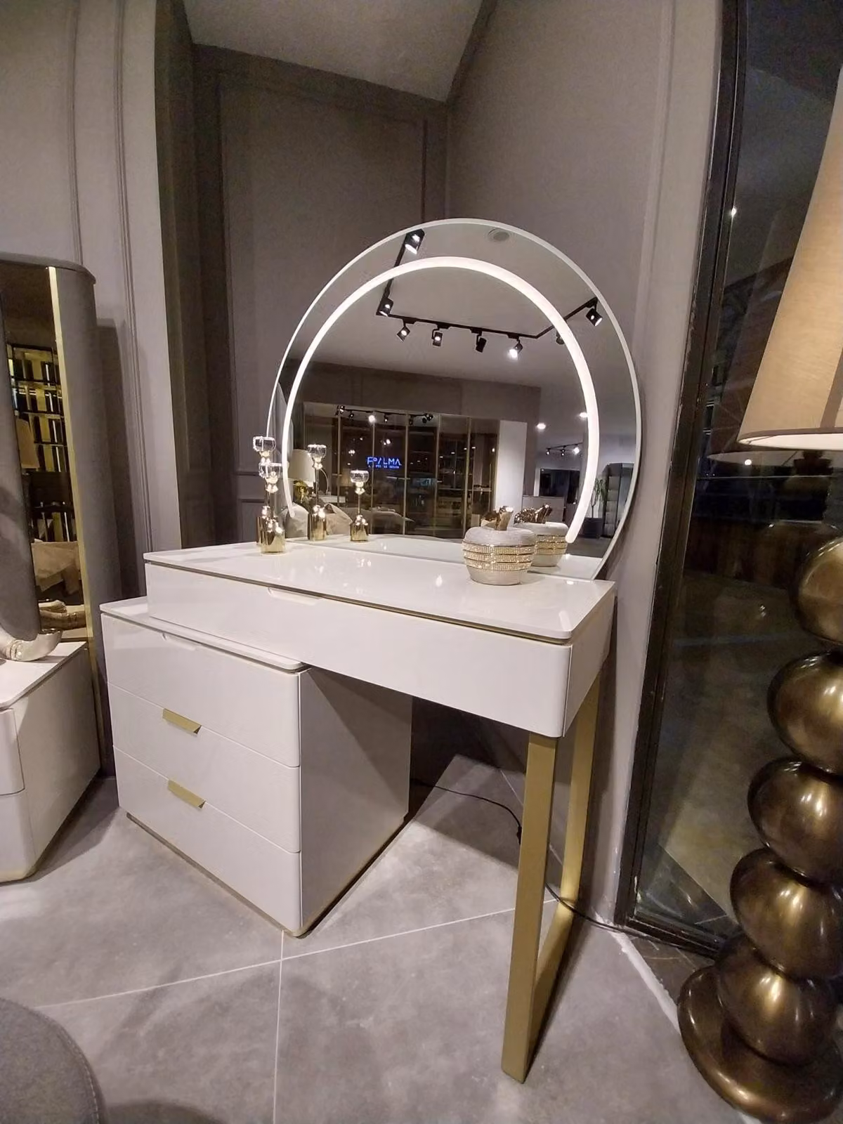 Design Schminktisch mit Spiegel Luxus Schlafzimmer Möbel 2tlg.