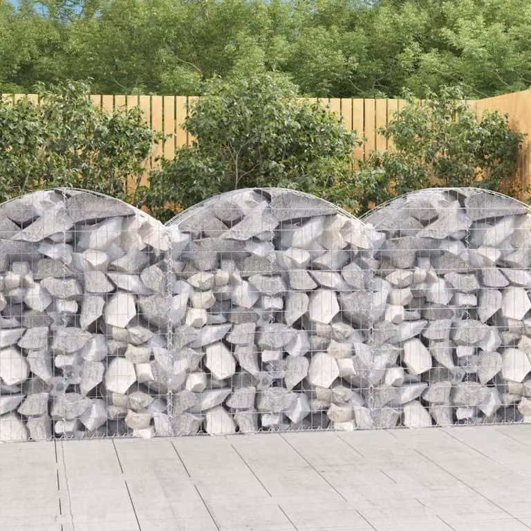 Cesto Gabbione ad Arco vidaXL in Acciaio Zincato Grigio L/P/H: 100 x 50 x 100/120 cm