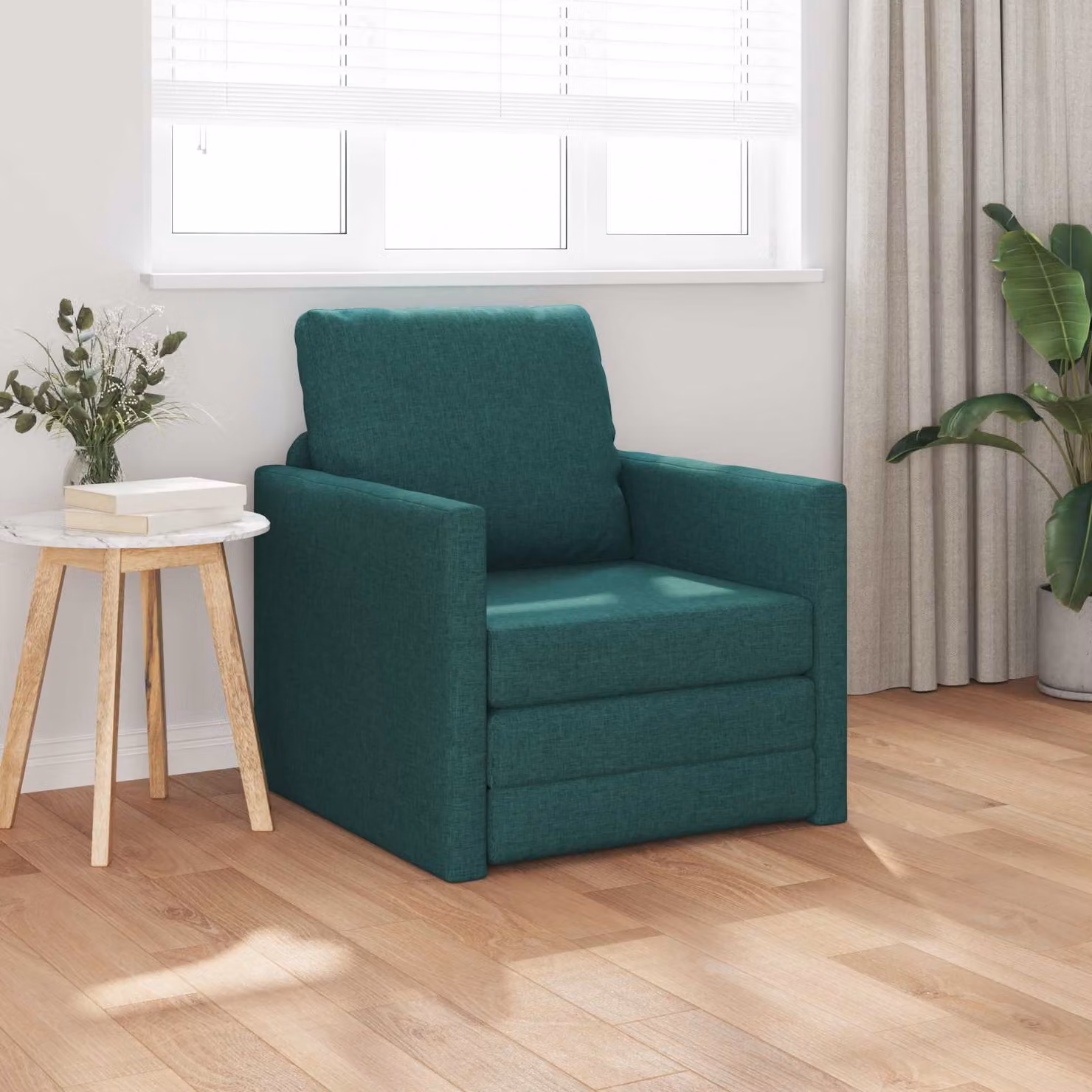 Divano letto moderno vidaXL in tessuto verde con braccioli L/P/H: 74 x 77 x 81 cm