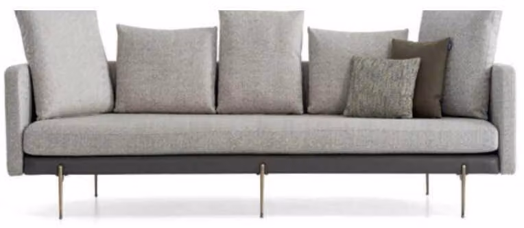 Modern 4 sitzer Sofa Grau Farbe Wohnzimmer Polster Textil Dreisitzer Couch