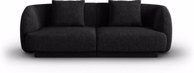 Divano 2 posti Tulum Cosmopolitan Design in ciniglia nero L: 180 cm, P: 70 cm, H: 90 cm