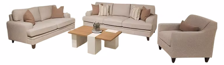 Wohnzimmer-Set 3-Sitzer 2-Sitzer und Sessel komfortabel und elegant