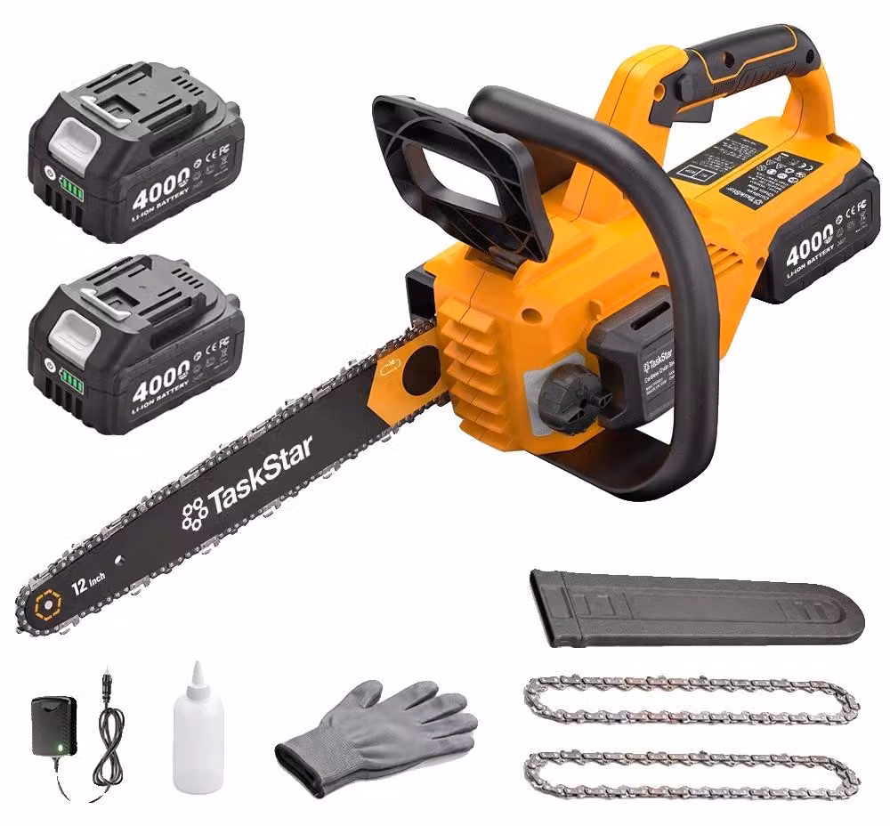 Troncatrice a batteria, motore brushless, doppia batteria, con 2 batterie da 4,0Ah, spina EU da 100V-240V