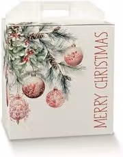 Confezione porta panettone e bottiglia multicolore Addobbi di Natale L: 30,5 cm, P: 22,5 cm, H: 35 cm