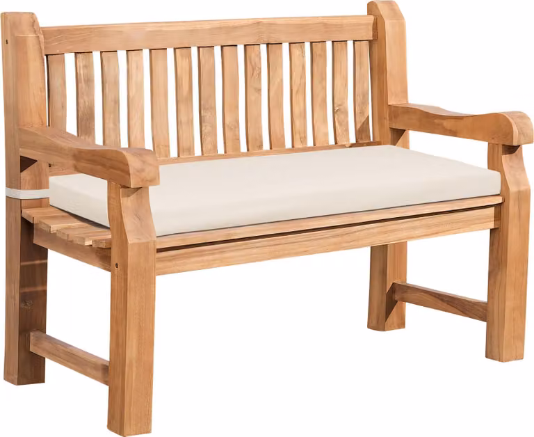 Panca da giardino in teak, color oro, resistente agli agenti atmosferici, con forma ergonomica, per 2-3 persone