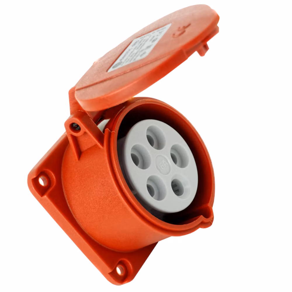 Presa CEE da incasso diritta 400V 16A 5P 75x75 mm