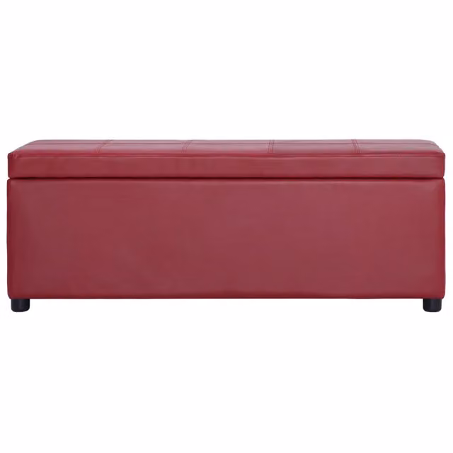 Panca con vano portaoggetti vidaXL in similpelle rossa per ingresso e soggiorno, Larghezza: 116 cm – 1